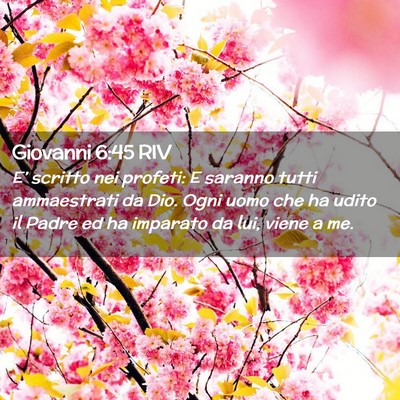 Picture 02 - Giovanni 6:45 RIV - E’ scritto nei profeti: E saranno tutti - Bible Verse Picture