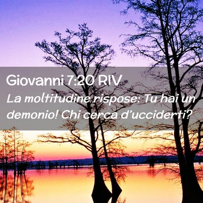 Picture 02 - Giovanni 7:20 RIV - La moltitudine rispose: Tu hai un demonio! Chi - Bible Verse Picture
