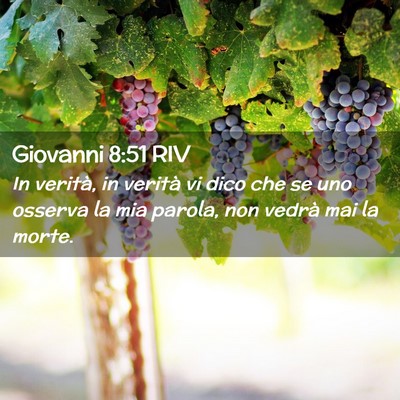 Picture 02 - Giovanni 8:51 RIV - In verità, in verità vi dico che se uno osserva - Bible Verse Picture