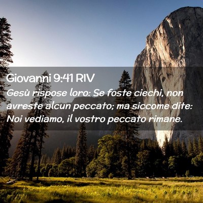 Picture 02 - Giovanni 9:41 RIV - Gesù rispose loro: Se foste ciechi, non avreste - Bible Verse Picture