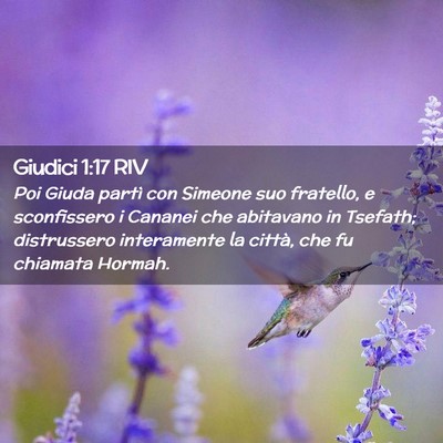 Picture 02 - Giudici 1:17 RIV - Poi Giuda partì con Simeone suo fratello, e - Bible Verse Picture