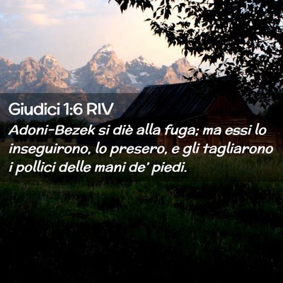 Picture 02 - Giudici 1:6 RIV - Adoni-Bezek si diè alla fuga; ma essi lo - Bible Verse Picture