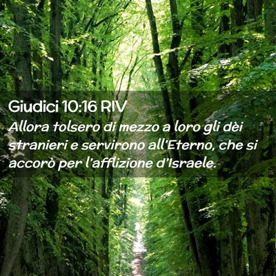 Picture 02 - Giudici 10:16 RIV - Allora tolsero di mezzo a loro gli dèi stranieri - Bible Verse Picture