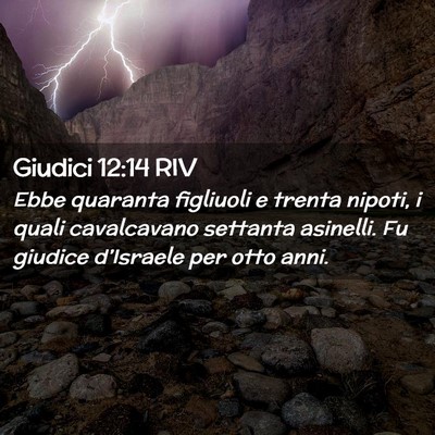 Picture 02 - Giudici 12:14 RIV - Ebbe quaranta figliuoli e trenta nipoti, i quali - Bible Verse Picture