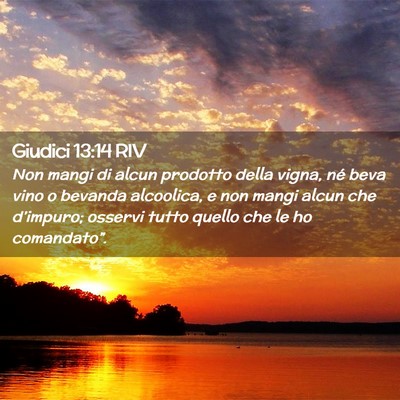 Picture 02 - Giudici 13:14 RIV - Non mangi di alcun prodotto della vigna, né beva - Bible Verse Picture
