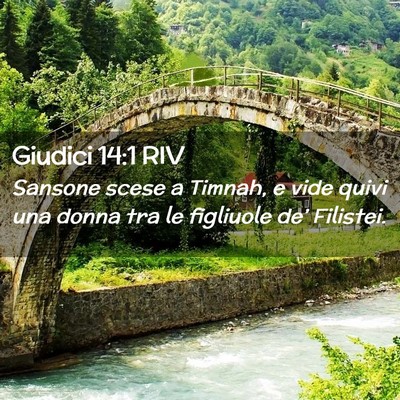 Picture 02 - Giudici 14:1 RIV - Sansone scese a Timnah, e vide quivi una donna - Bible Verse Picture