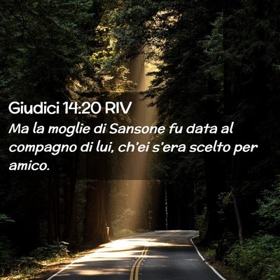 Picture 02 - Giudici 14:20 RIV - Ma la moglie di Sansone fu data al compagno di - Bible Verse Picture