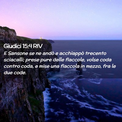 Picture 02 - Giudici 15:4 RIV - E Sansone se ne andò e acchiappò trecento - Bible Verse Picture