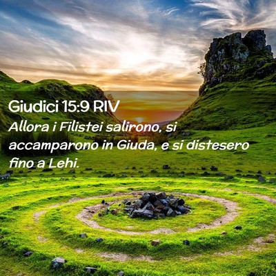 Picture 02 - Giudici 15:9 RIV - Allora i Filistei salirono, si accamparono in - Bible Verse Picture