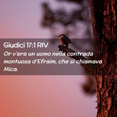 Picture 02 - Giudici 17:1 RIV - Or v’era un uomo nella contrada montuosa - Bible Verse Picture