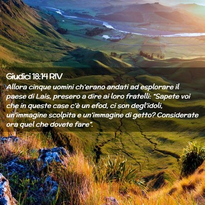 Picture 02 - Giudici 18:14 RIV - Allora cinque uomini ch’erano andati ad - Bible Verse Picture