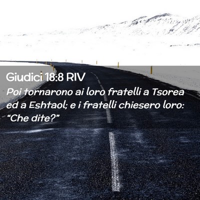 Picture 02 - Giudici 18:8 RIV - Poi tornarono ai loro fratelli a Tsorea ed a - Bible Verse Picture