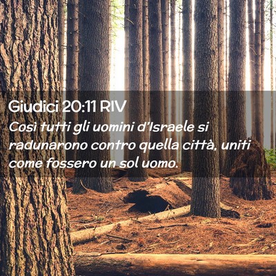 Picture 02 - Giudici 20:11 RIV - Così tutti gli uomini d’Israele si radunarono - Bible Verse Picture