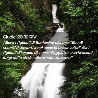 Picture 02 - Giudici 20:32 RIV - Allora i figliuoli di Beniamino dissero: - Bible Verse Picture