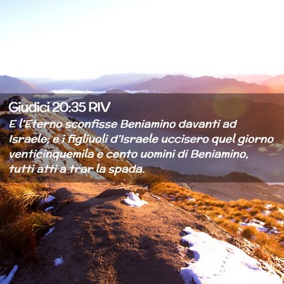 Picture 02 - Giudici 20:35 RIV - E l’Eterno sconfisse Beniamino davanti ad - Bible Verse Picture