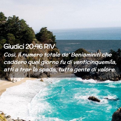 Picture 02 - Giudici 20:46 RIV - Così, il numero totale de’ Beniaminiti che - Bible Verse Picture