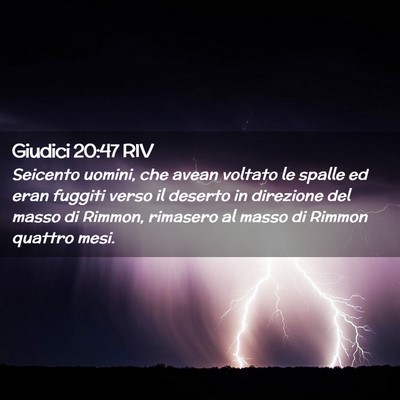Picture 02 - Giudici 20:47 RIV - Seicento uomini, che avean voltato le spalle ed - Bible Verse Picture