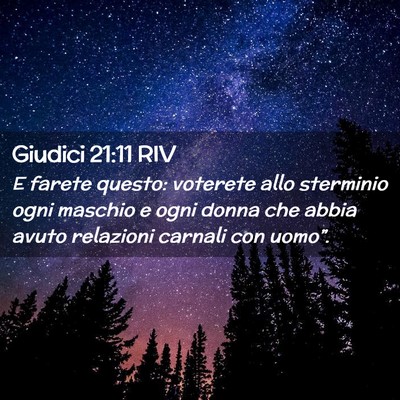 Picture 02 - Giudici 21:11 RIV - E farete questo: voterete allo sterminio ogni - Bible Verse Picture