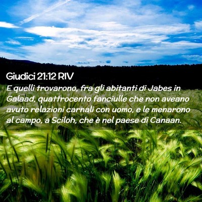 Picture 02 - Giudici 21:12 RIV - E quelli trovarono, fra gli abitanti di Jabes in - Bible Verse Picture