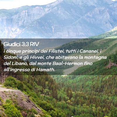 Picture 02 - Giudici 3:3 RIV - i cinque principi dei Filistei, tutti i Cananei, - Bible Verse Picture