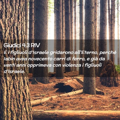 Picture 02 - Giudici 4:3 RIV - E i figliuoli d’Israele gridarono all’Eterno, - Bible Verse Picture