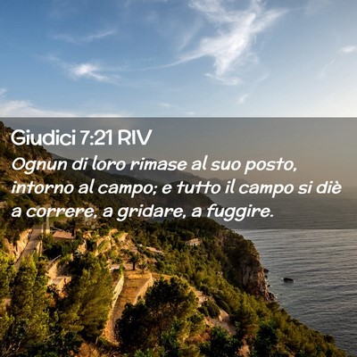 Picture 02 - Giudici 7:21 RIV - Ognun di loro rimase al suo posto, intorno al - Bible Verse Picture