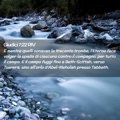 Picture 02 - Giudici 7:22 RIV - E mentre quelli sonavan le trecento trombe, - Bible Verse Picture