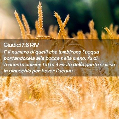 Picture 02 - Giudici 7:6 RIV - E il numero di quelli che lambirono l’acqua - Bible Verse Picture