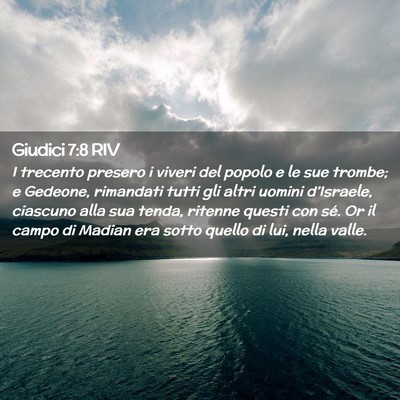 Picture 02 - Giudici 7:8 RIV - I trecento presero i viveri del popolo e le sue - Bible Verse Picture