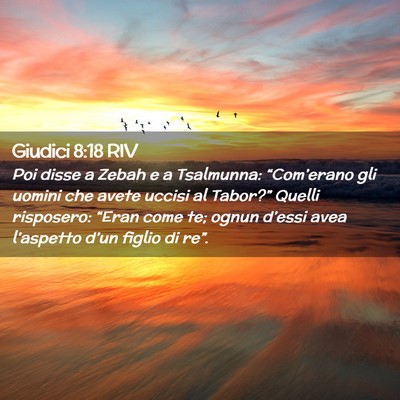 Picture 02 - Giudici 8:18 RIV - Poi disse a Zebah e a Tsalmunna: “Com’erano - Bible Verse Picture