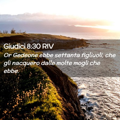 Picture 02 - Giudici 8:30 RIV - Or Gedeone ebbe settanta figliuoli, che gli - Bible Verse Picture