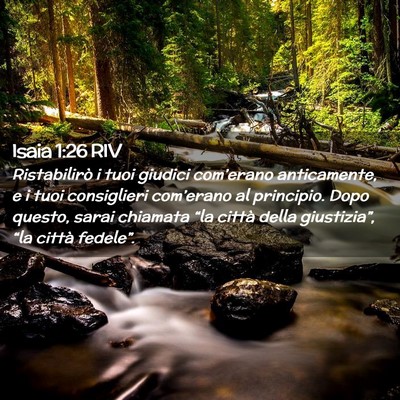 Picture 02 - Isaia 1:26 RIV - Ristabilirò i tuoi giudici com’erano - Bible Verse Picture