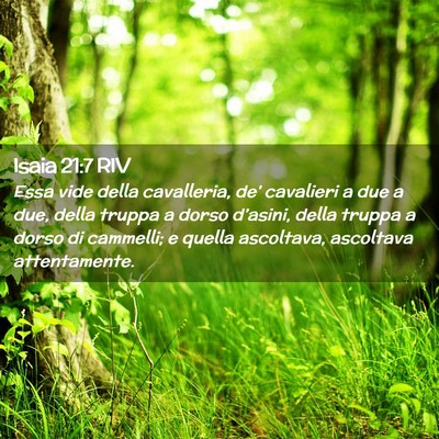 Picture 02 - Isaia 21:7 RIV - Essa vide della cavalleria, de’ cavalieri a due - Bible Verse Picture
