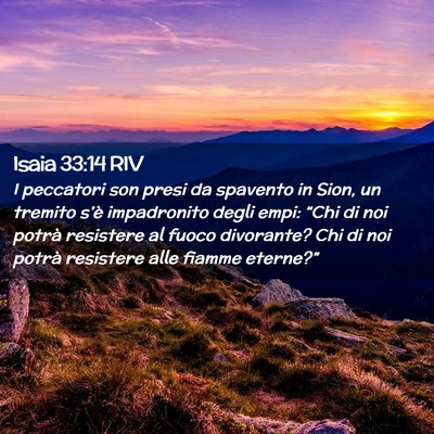 Picture 02 - Isaia 33:14 RIV - I peccatori son presi da spavento in Sion, un - Bible Verse Picture