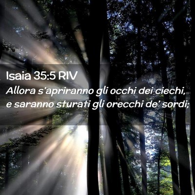 Picture 02 - Isaia 35:5 RIV - Allora s’apriranno gli occhi dei ciechi, e - Bible Verse Picture