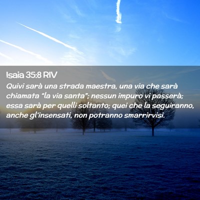 Picture 02 - Isaia 35:8 RIV - Quivi sarà una strada maestra, una via che sarà - Bible Verse Picture