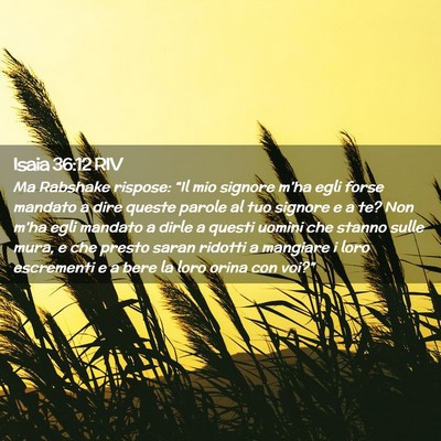 Picture 02 - Isaia 36:12 RIV - Ma Rabshake rispose: “Il mio signore m’ha - Bible Verse Picture