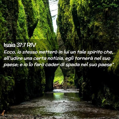 Picture 02 - Isaia 37:7 RIV - Ecco, io stesso metterò in lui un tale spirito - Bible Verse Picture