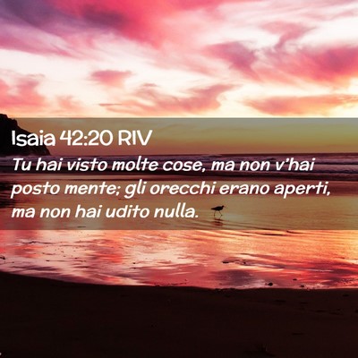 Picture 02 - Isaia 42:20 RIV - Tu hai visto molte cose, ma non v’hai posto - Bible Verse Picture