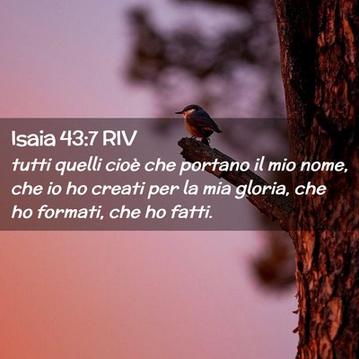 Picture 02 - Isaia 43:7 RIV - tutti quelli cioè che portano il mio nome, che - Bible Verse Picture