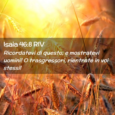 Picture 02 - Isaia 46:8 RIV - Ricordatevi di questo, e mostratevi uomini! O - Bible Verse Picture