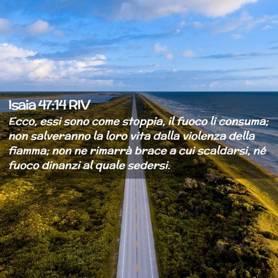 Picture 02 - Isaia 47:14 RIV - Ecco, essi sono come stoppia, il fuoco li - Bible Verse Picture