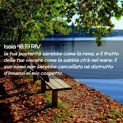 Picture 02 - Isaia 48:19 RIV - la tua posterità sarebbe come la rena, e il - Bible Verse Picture
