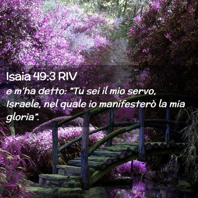 Picture 02 - Isaia 49:3 RIV - e m’ha detto: “Tu sei il mio servo, Israele, - Bible Verse Picture