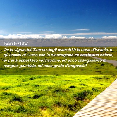 Picture 02 - Isaia 5:7 RIV - Or la vigna dell’Eterno degli eserciti è la - Bible Verse Picture