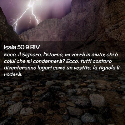 Picture 02 - Isaia 50:9 RIV - Ecco, il Signore, l’Eterno, mi verrà in aiuto; - Bible Verse Picture