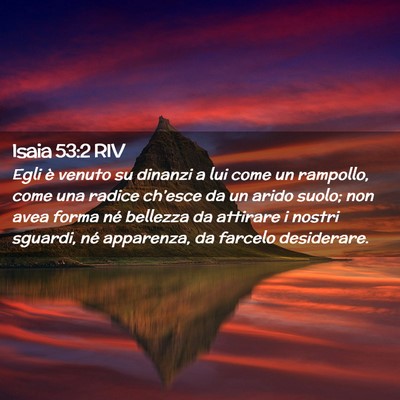 Picture 02 - Isaia 53:2 RIV - Egli è venuto su dinanzi a lui come un rampollo, - Bible Verse Picture