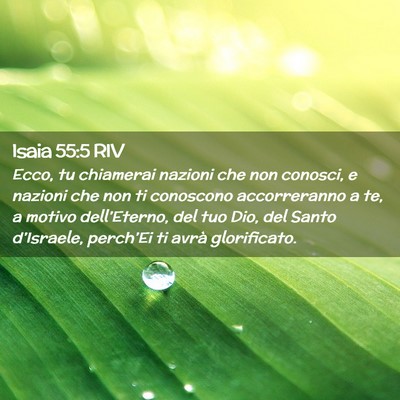 Picture 02 - Isaia 55:5 RIV - Ecco, tu chiamerai nazioni che non conosci, e - Bible Verse Picture