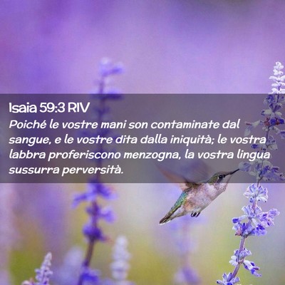 Picture 02 - Isaia 59:3 RIV - Poiché le vostre mani son contaminate dal - Bible Verse Picture