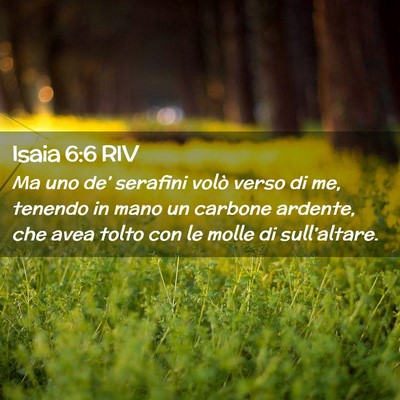 Picture 02 - Isaia 6:6 RIV - Ma uno de’ serafini volò verso di me, tenendo - Bible Verse Picture